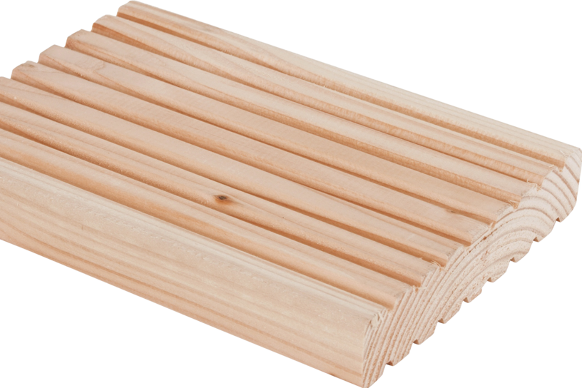 Terrassendielen aus Douglasie beidseitig genutet.