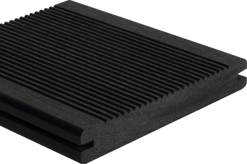 WPC Co-Extrudiere Terrassendiele in anthrazit.
